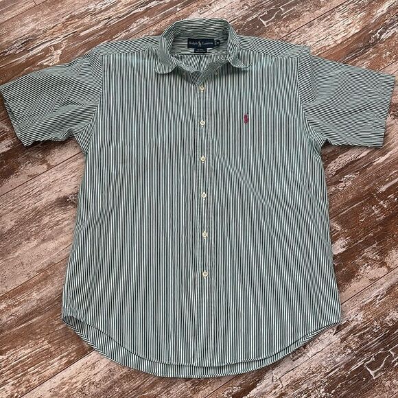 Ralph Lauren Blake 100% Cotton Short Sleeve Button Down Shirt Size Medium - Picture 1 of 3